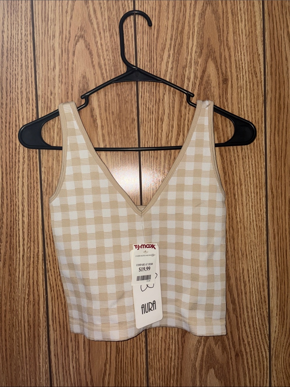 Aura Beige and White Gingham Set